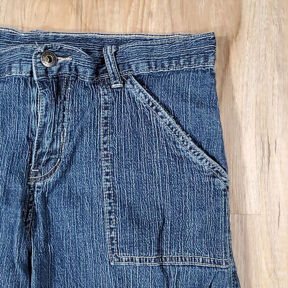 🔺️Prana Blue Gretchen Cargo Capri Jeans Size 6/28 - Picture 5 of 11